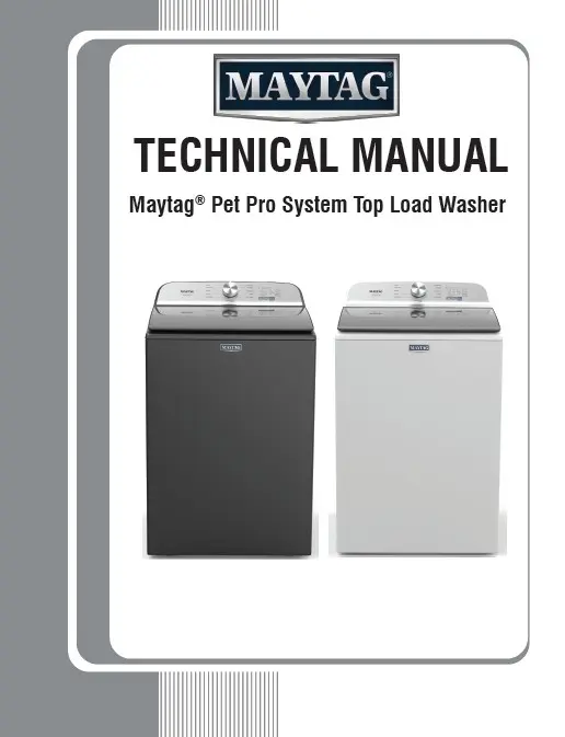 Maytag mvw6500mw mvw6500mbk service manual cover