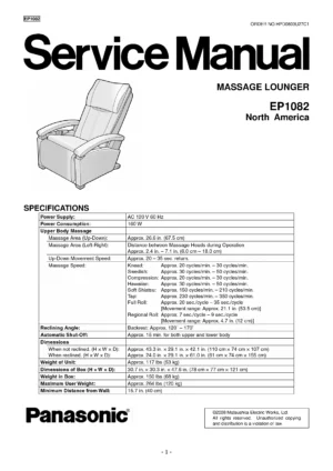 Panasonic ep1082 service manual cover