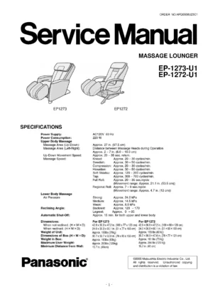 Panasonic ep1273 ep1272 service manual cover