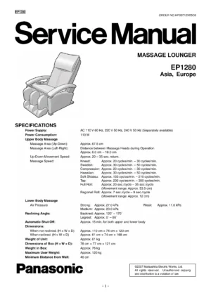 Panasonic ep1280 service manual cover