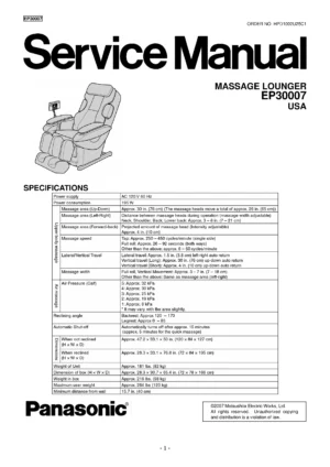 Panasonic ep30007 service manual cover