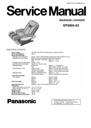 Panasonic ep3005 service manual cover