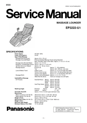 Panasonic ep3222 service manual cover