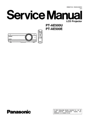 Panasonic pt ae500 service manual cover