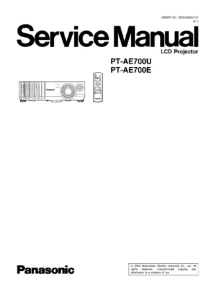 Panasonic pt ae700 service manual cover