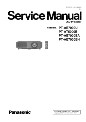 Panasonic pt ae7000 ae7000u ae7000e at5000e service manual cover