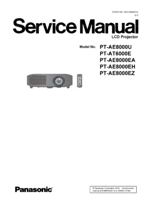 Panasonic pt ae8000 ae8000e ae8000u at6000e service manual cover