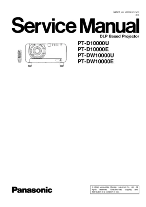 Panasonic pt d10000 dw10000 service manual cover