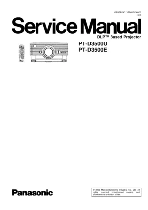 Panasonic pt d3500 service manual cover