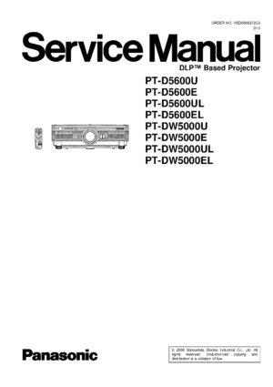 Panasonic pt d5600 dw5000 service manual cover