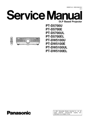 Panasonic pt d5700 pt dw51000 service manual cover