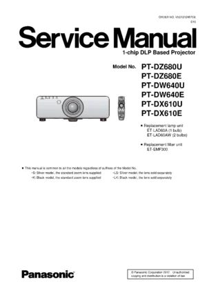 Panasonic pt dz680 dw640 dx610 service manual cover