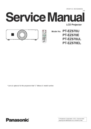 Panasonic pt ez570 service manual cover