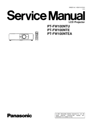 Panasonic pt fw100 service manual cover