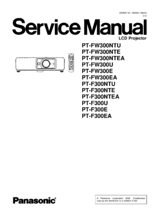 Panasonic pt fw300 f300 service manual cover