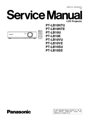 Panasonic pt lb10 service manual cover