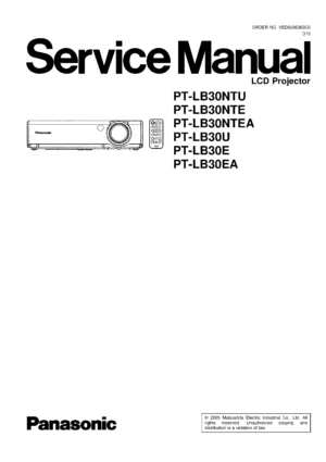 Panasonic pt lb30 service manual cover