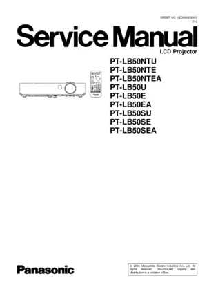 Panasonic pt lb50 service manual cover