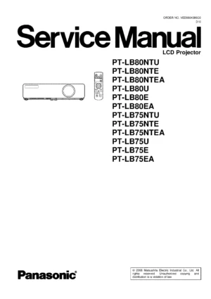 Panasonic pt lb80 lb75 service manual cover