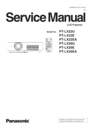 Panasonic pt lx22 lx26 service manual cover