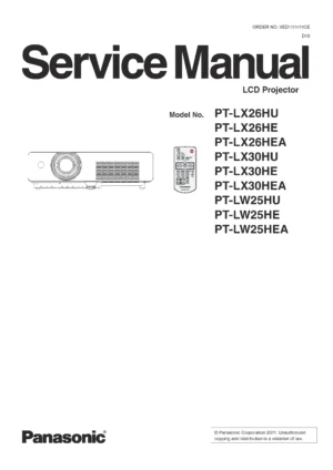 Panasonic pt lx26h lx30h lw25h service manual cover