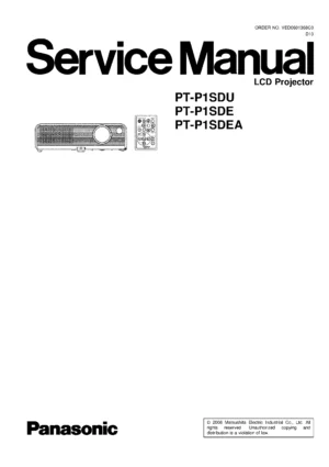 Panasonic pt p1sd service manual cover