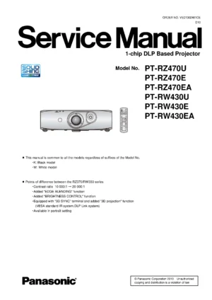 Panasonic pt rz470 rw430 service manual cover