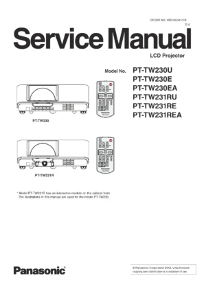 Panasonic pt tw230 tw231 service manual cover