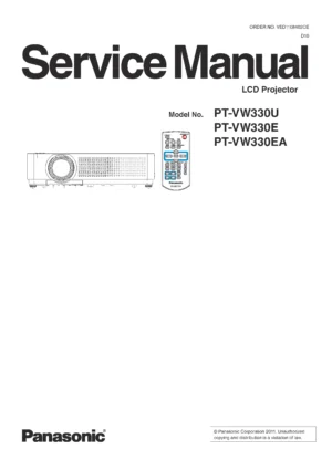 Panasonic pt vw330 service manual cover