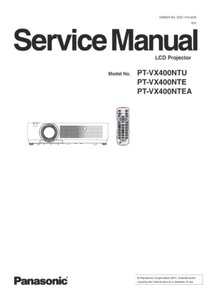 Panasonic pt vx400 vx400nt service manual cover