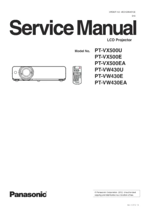 Panasonic pt vx500 service manual cover