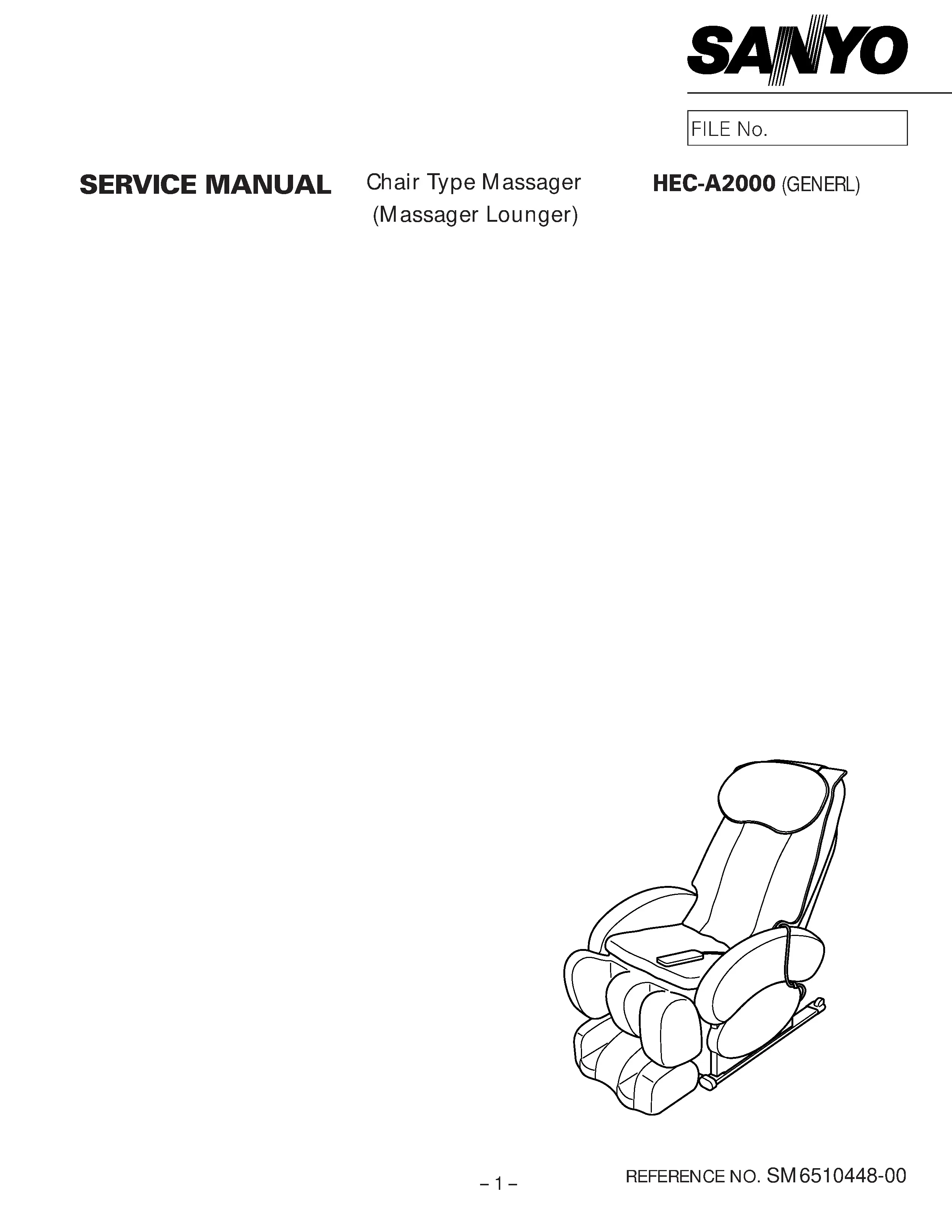 Sanyo hec a2000 service manual cover
