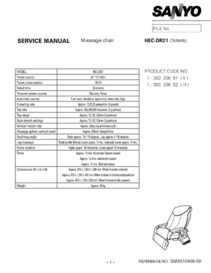 Sanyo hec dr21 service manual cover