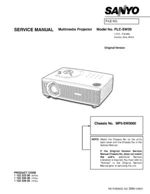 Sanyo plc sw30 service manual cover