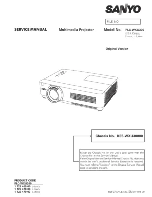 Sanyo plc wxu300 service manual cover