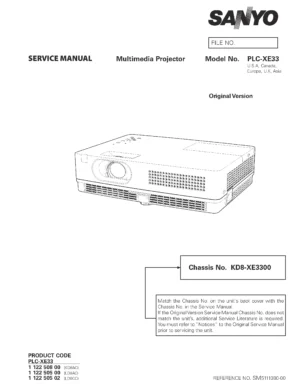 Sanyo plc xe33 service manual cover
