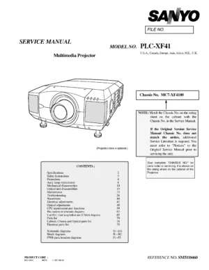 Sanyo plc xf41 service manual cover