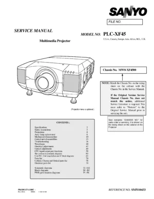 Sanyo plc xf45 service manual cover