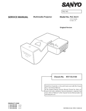 Sanyo plc xl51 service manual cover