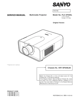Sanyo plc xp200l service manual cover