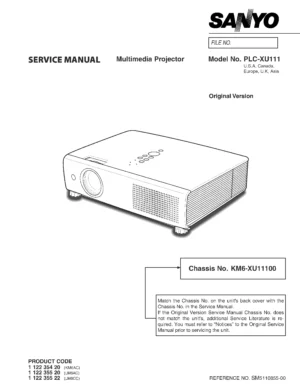 Sanyo plc xu111 service manual cover