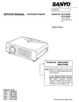 Sanyo plc xu30 xu35 service manual cover