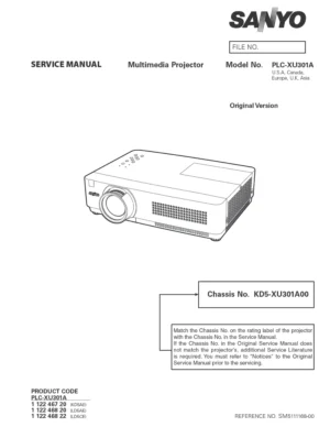 Sanyo plc xu301a service manual cover