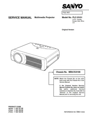Sanyo plc xu31 service manual cover