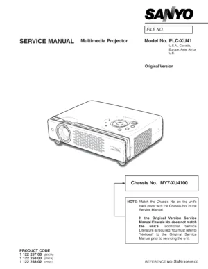 Sanyo plc xu41 service manual cover