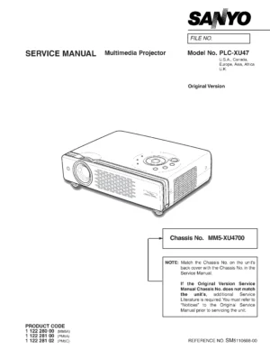 Sanyo plc xu47 xu48 service manual cover