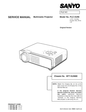Sanyo plc xu56 xu51 service manual cover
