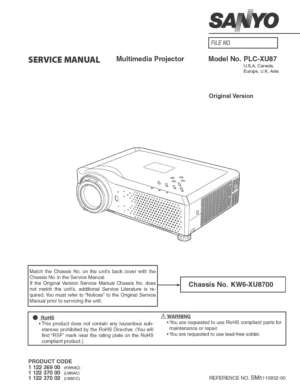 Sanyo plc xu87 service manual cover