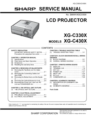 Sharp xg c330x c430x service manual cover