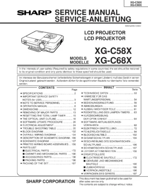 Sharp xg c58x xg c68x service manual cover